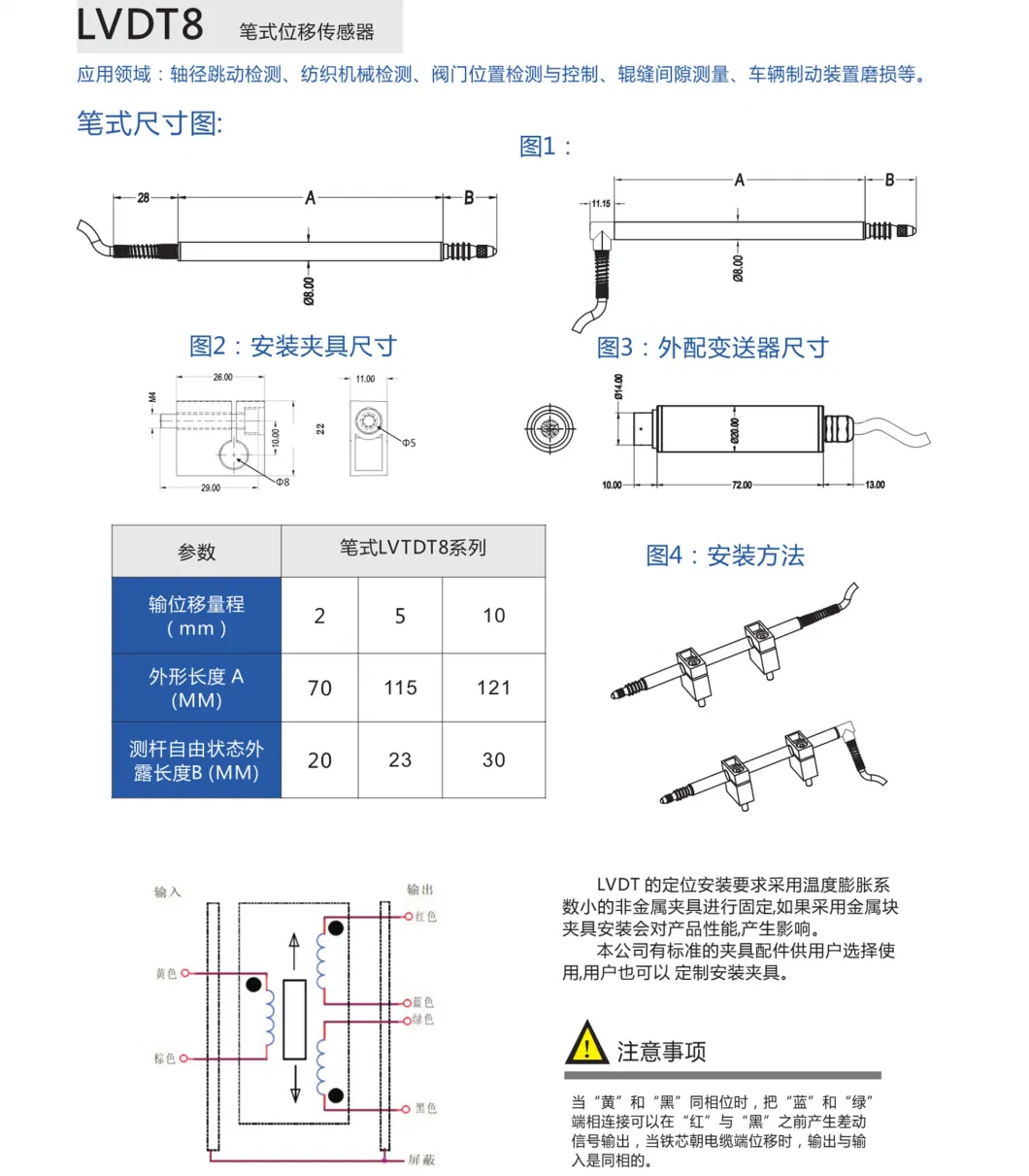 Miran 10mm Lvdt Transducer Displacement Sensor